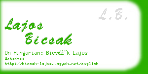 lajos bicsak business card